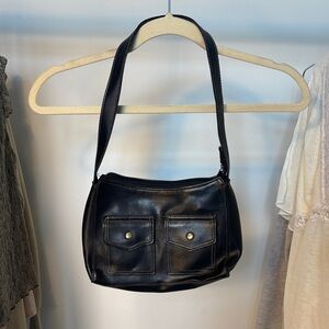 Elegant Black Leather Shoulder Bag